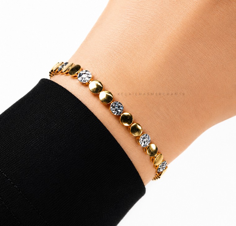 Merchant9 Rantai Tangan Circle Diamond Cut L:0.4CM