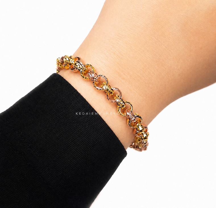 Merchant9 Rantai Tangan Kendi Kerawang Honey Love Gantung 3C L:0.7CM