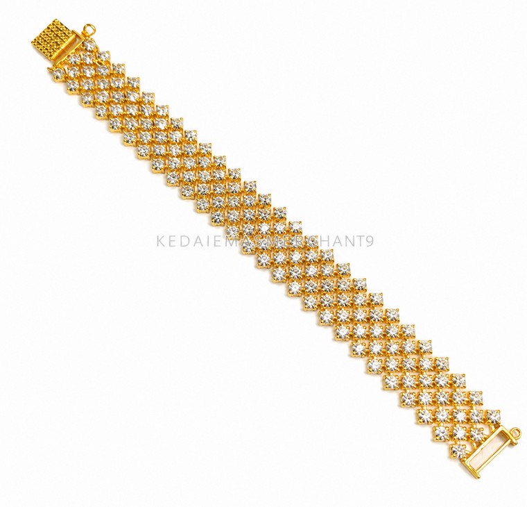 Merchant9 Rantai Tangan Louise Diamond Cut 3 Layer L:1.3CM (KLIP PETAK)