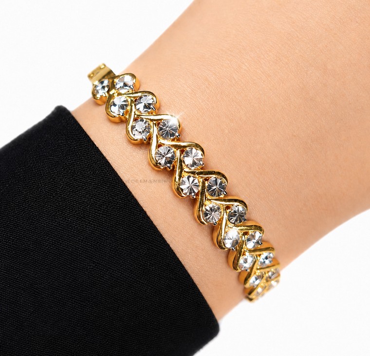 Merchant9 Gelang Louise Wave Diamond Cut 2C L:0.9CM
