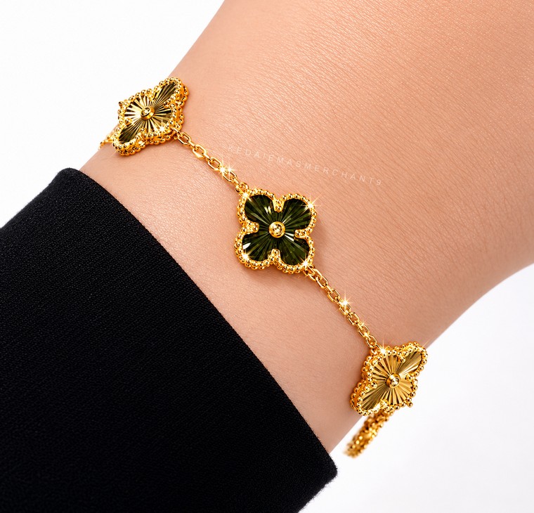 Merchant9 Rantai Tangan Sauh VC 5 Clover L:1.3CM