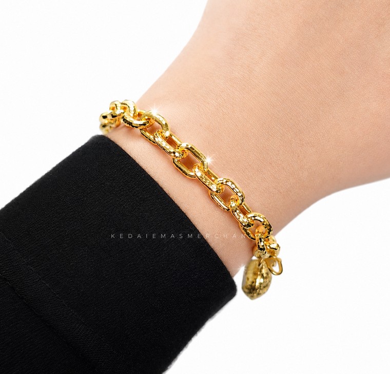 Merchant9 Rantai Tangan Sauh Dimensi Love Gantung L:0.8CM