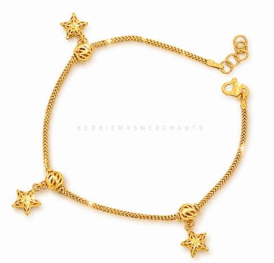 Merchant9 Rantai Tangan Mesin Box Gantung Star Kerawang L:0.15CM