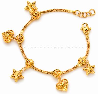 Merchant9 Rantai Tangan Mesin Box Gantung Love Star Kerawang L:0.15CM