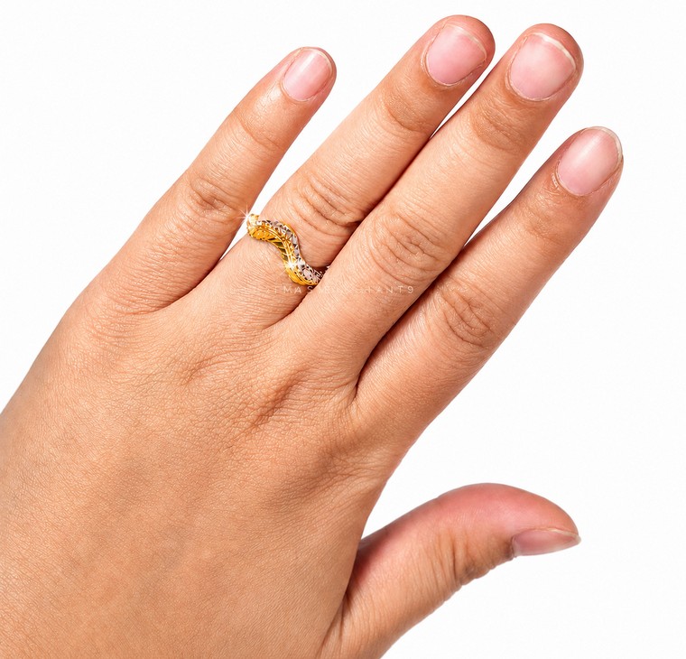 Merchant9 Cincin Emas Wave Diamond Cut 2C L:0.45CM