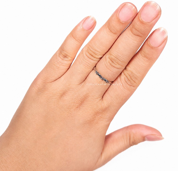 Merchant9 Cincin Emas Belah Rotan Leaf Siput Chrome L:0.2CM