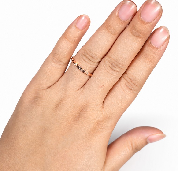 Merchant9 Cincin Emas Belah Rotan Siput X Rose Gold L:0.2CM