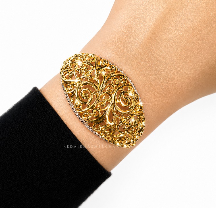 Merchant9 Gelang Oval Lintah Kerawang 2C L:3.2CM