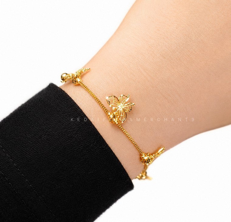 Merchant9 Rantai Tangan Mesin Box Gantung Butterfly Kerawang L:0.1CM