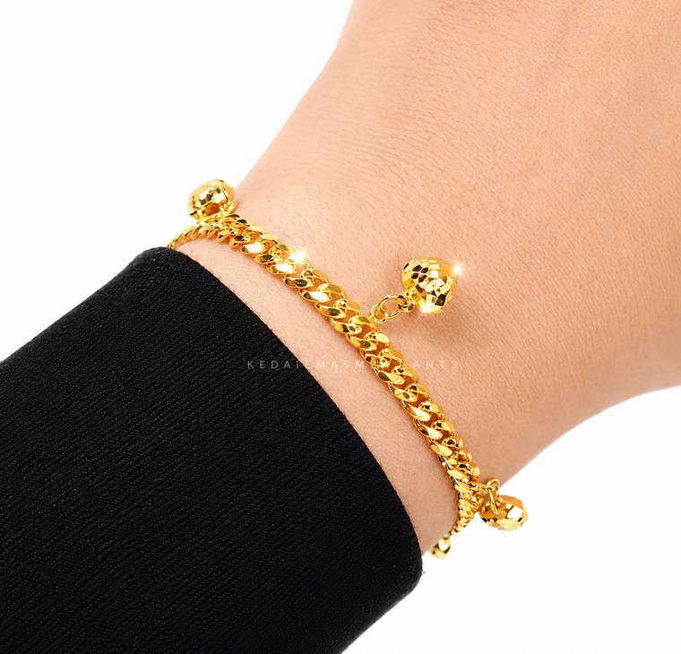 Merchant9 Rantai Tangan Puteri Gantung Love 2C L:0.4CM