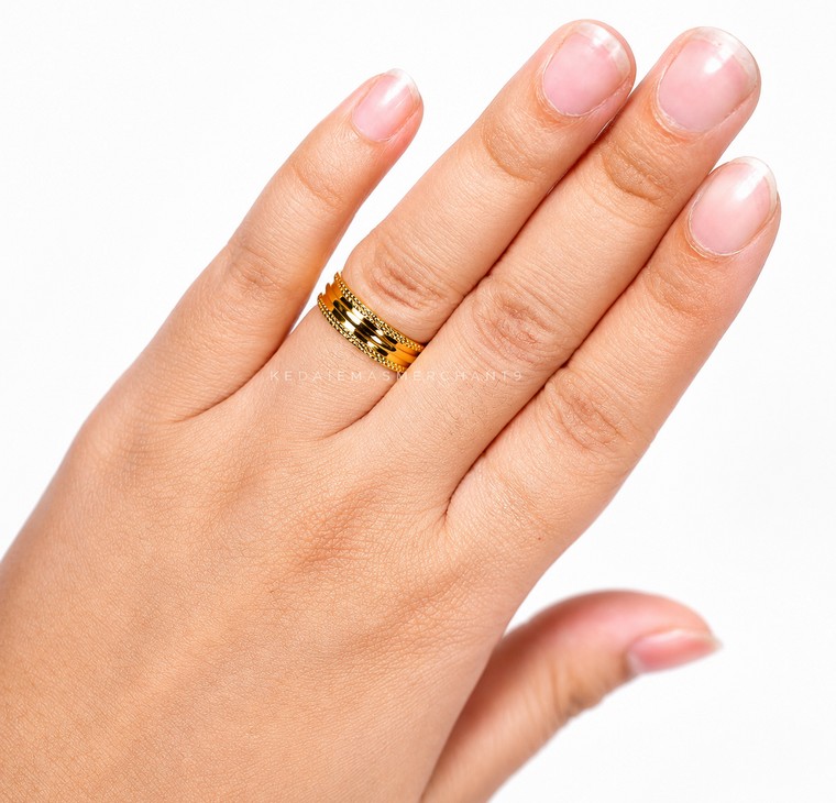 Merchant9 Cincin Emas Belah Rotan Line L:0.5cm