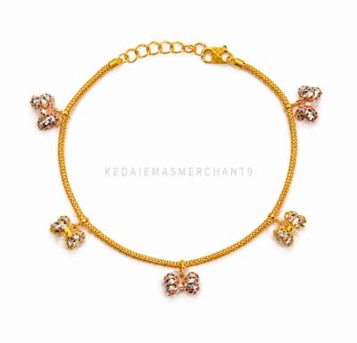 Merchant9 Rantai Tangan Belut Gantung Ribbon Kerawang 3C L:0.3CM