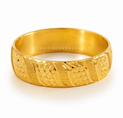 Merchant9 Cincin Emas Belah Rotan Wave Scale Padu L:0.5CM