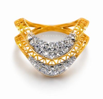 Merchant9 Cincin Emas Wave Kerawang Diamond Cut 2L 2C L:1CM