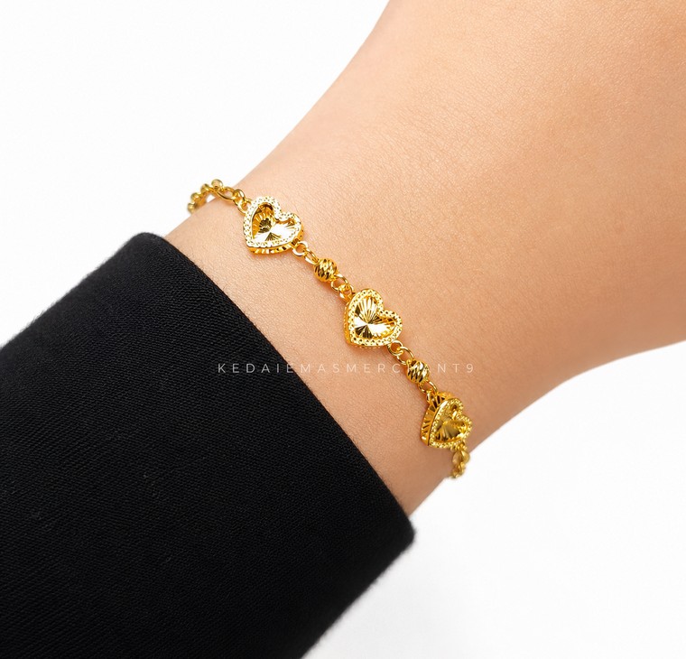 Merchant9 Rantai Tangan Choker Paperclip 3 Love L:0.7CM