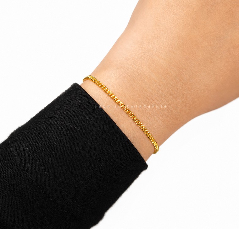 Merchant9 Rantai Tangan Gajah Licin Love Gantung L:0.2CM