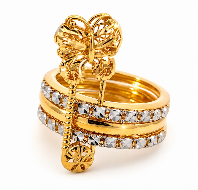 Merchant9 Cincin Emas Celeste Embrace Butterfly Diamond Cut 2C