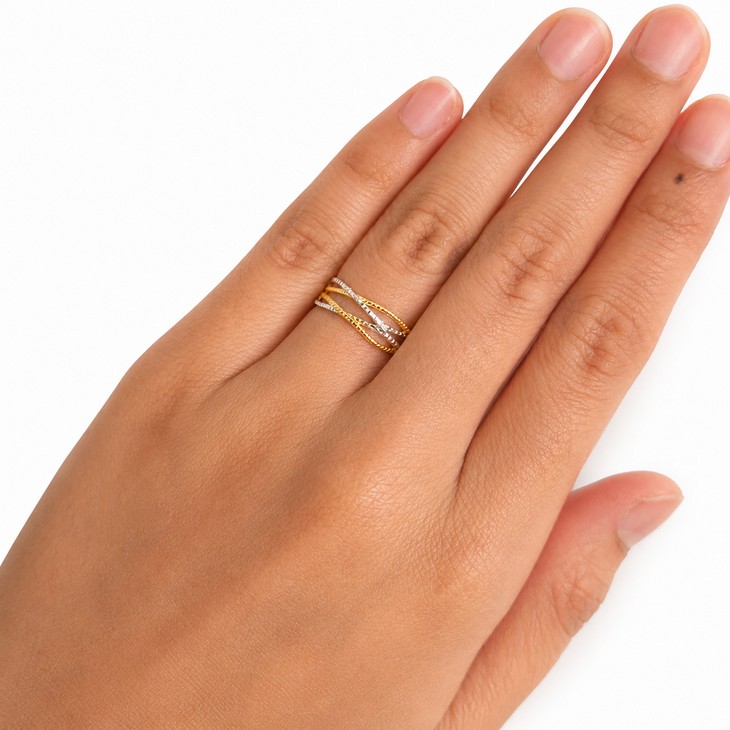 Merchant9 Cincin Emas Silang Rope Diamond Cut L:0.65CM