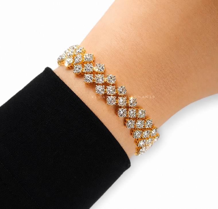 Merchant9 Rantai Tangan Louise Diamond Cut 3 Layer L:1.1CM
