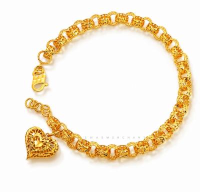 Merchant9 Rantai Tangan Kendi Kerawang Love Gantung  L:0.7CM