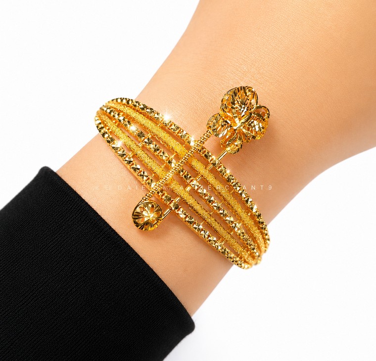 Merchant9 Gelang Emas Celeste Embrace Butterfly Diamond Cut Pasir