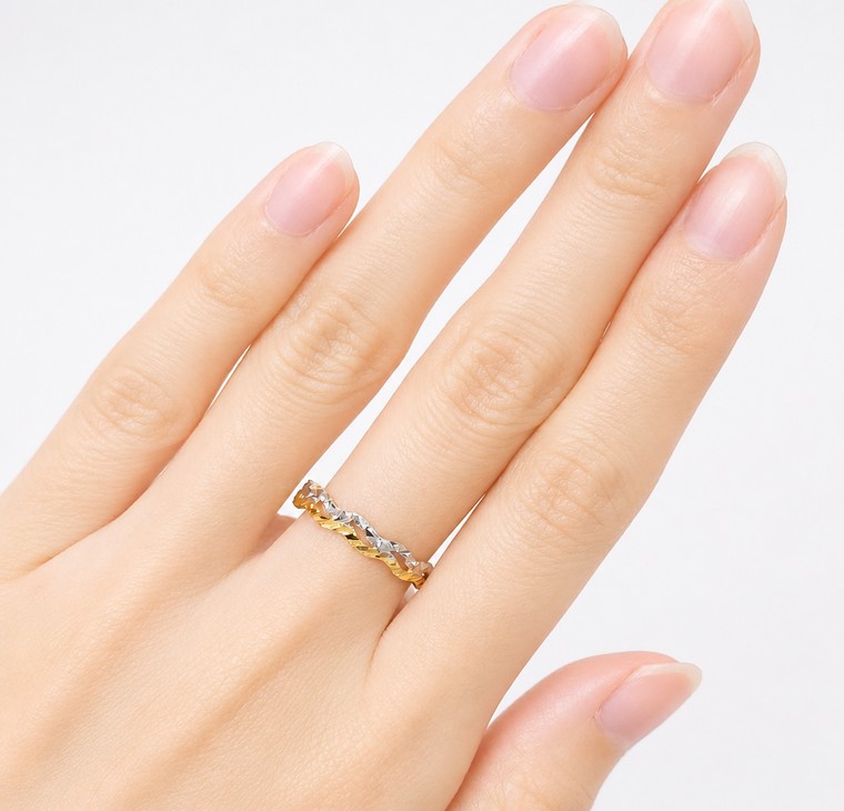 Merchant9 Cincin Emas Wave Dimensi 2L 2C L:0.35CM