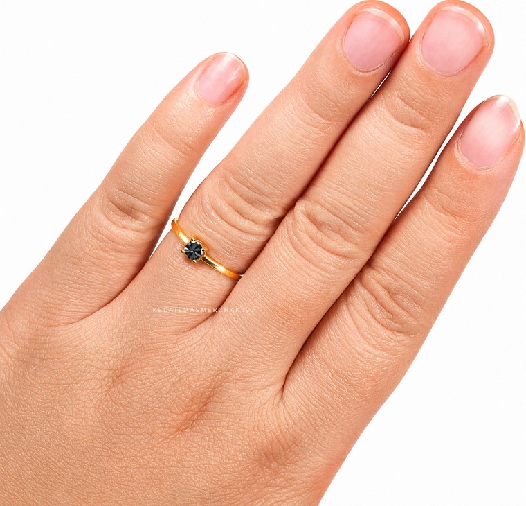 Merchant9 Cincin Emas Diamond Cut Minimalist L:0.4CM