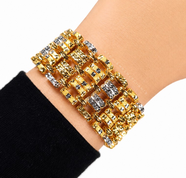 Merchant9 Rantai Tangan Veronica Batik Chrome L:2.4CM