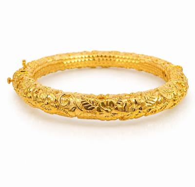 Merchant9 Gelang Klasik Bunga Raya L:0.8CM (HARD GOLD-Super Hollow)