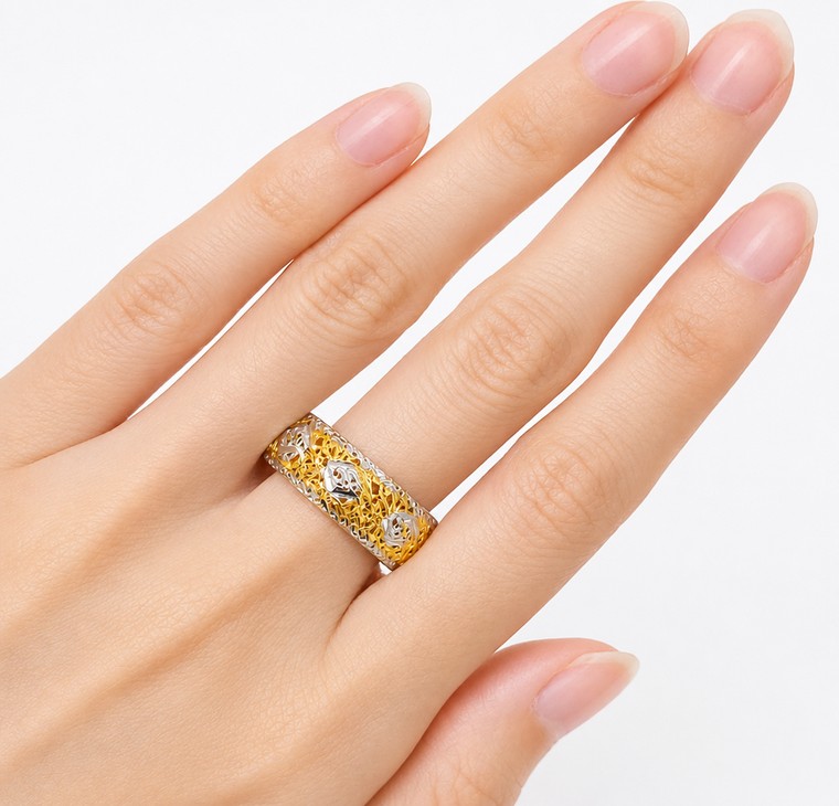 Merchant9 Cincin Emas Filigree 2C L:0.8CM