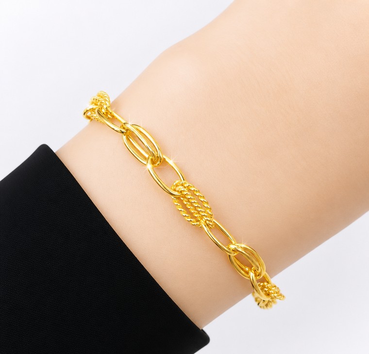 Merchant9 Rantai Tangan Sauh Rope Polish Double L:0.5CM