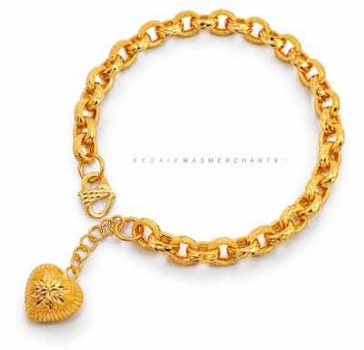 Merchant9 Rantai Tangan Sauh Dimensi Pasir Love Gantung L:0.6CM