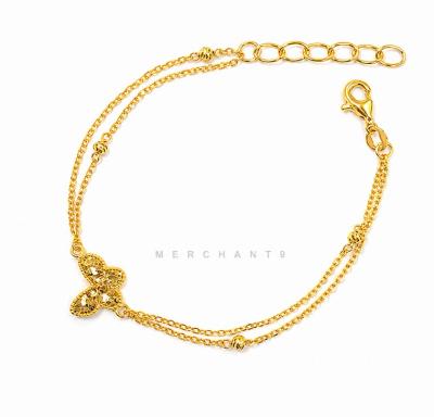 Merchant9 Rantai Tangan Choker Double Polo Honey Butterfly  L:0.8CM