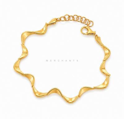 Merchant9 Rantai Tangan Wave Polish L:0.6CM