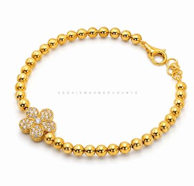 Merchant9 Rantai Tangan Pearl Bunga Permata L:1.2CM