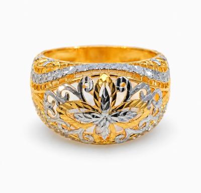 Merchant9 Cincin Emas Klasik Lintah Lily Kerawang 2C L:1.2CM