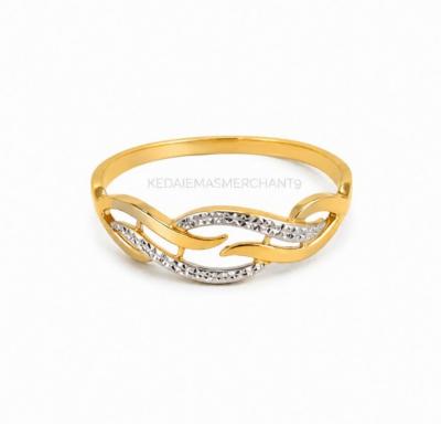 Merchant9 Cincin Emas Wave Diamond Cut