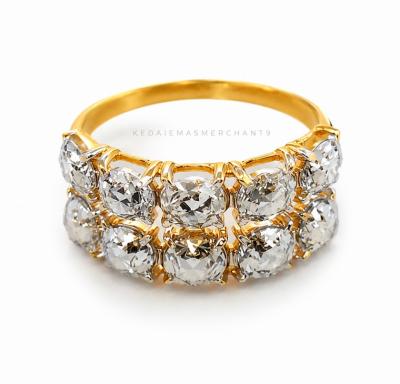 Merchant9 Cincin Emas Roti Bun Diamond Cut Double Layer L:0.85CM