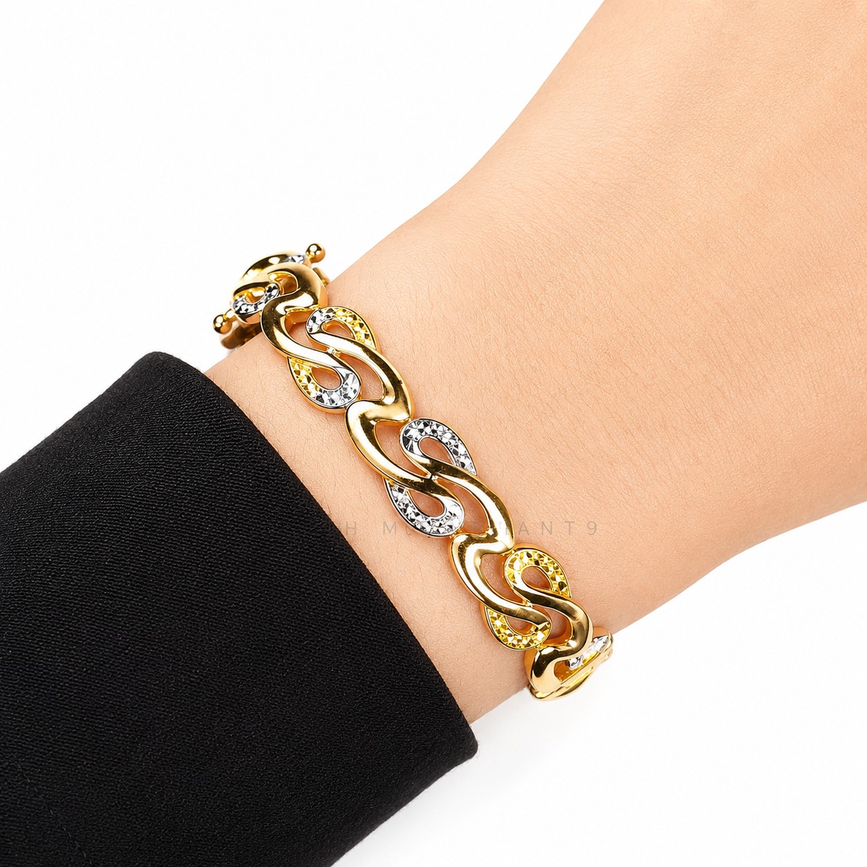 Merchant9 Gelang Stella Wave Diamond Cut L:1CM (OVAL)