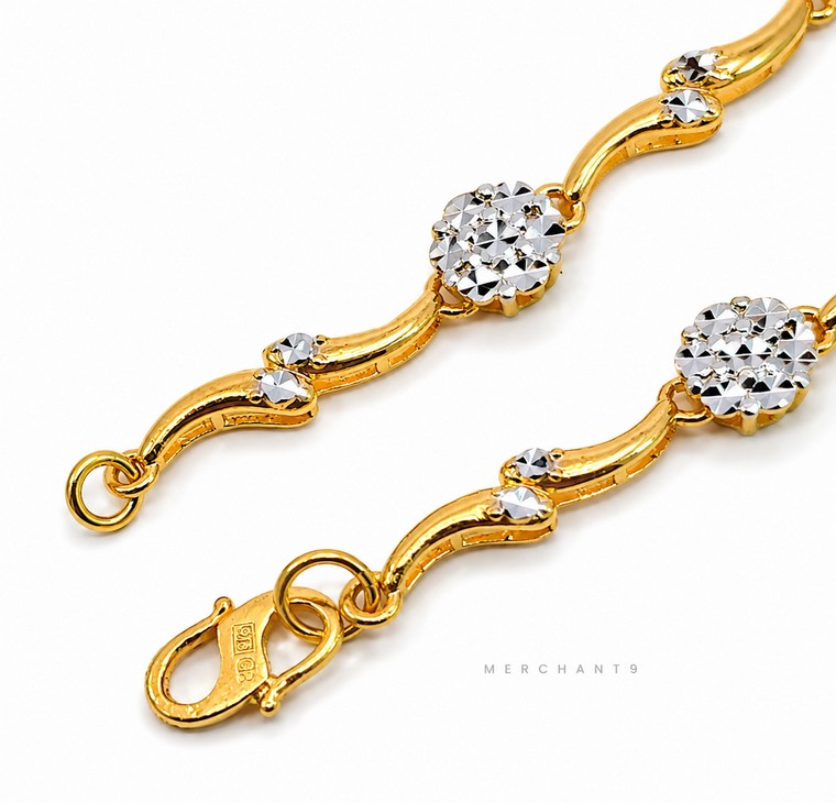 Merchant9 Rantai Tangan Wave Moon Diamond Cut 2C L:0.6CM