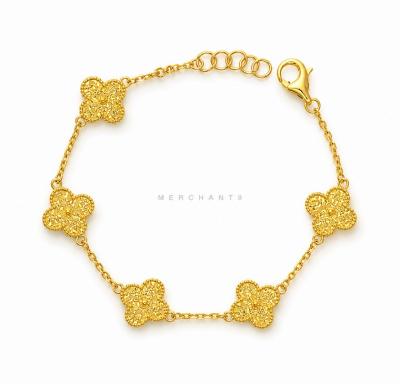 Merchant9 Rantai Tangan Sauh Leona VC 5 Clover L:1.1CM