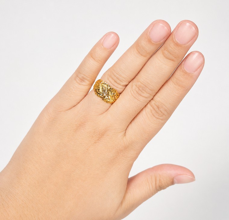 Merchant9 Cincin Emas Kerawang Pasir L:1CM