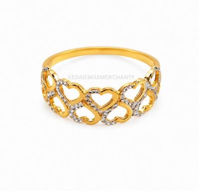 Merchant9 Cincin Emas Love Double Layer Diamond Cut