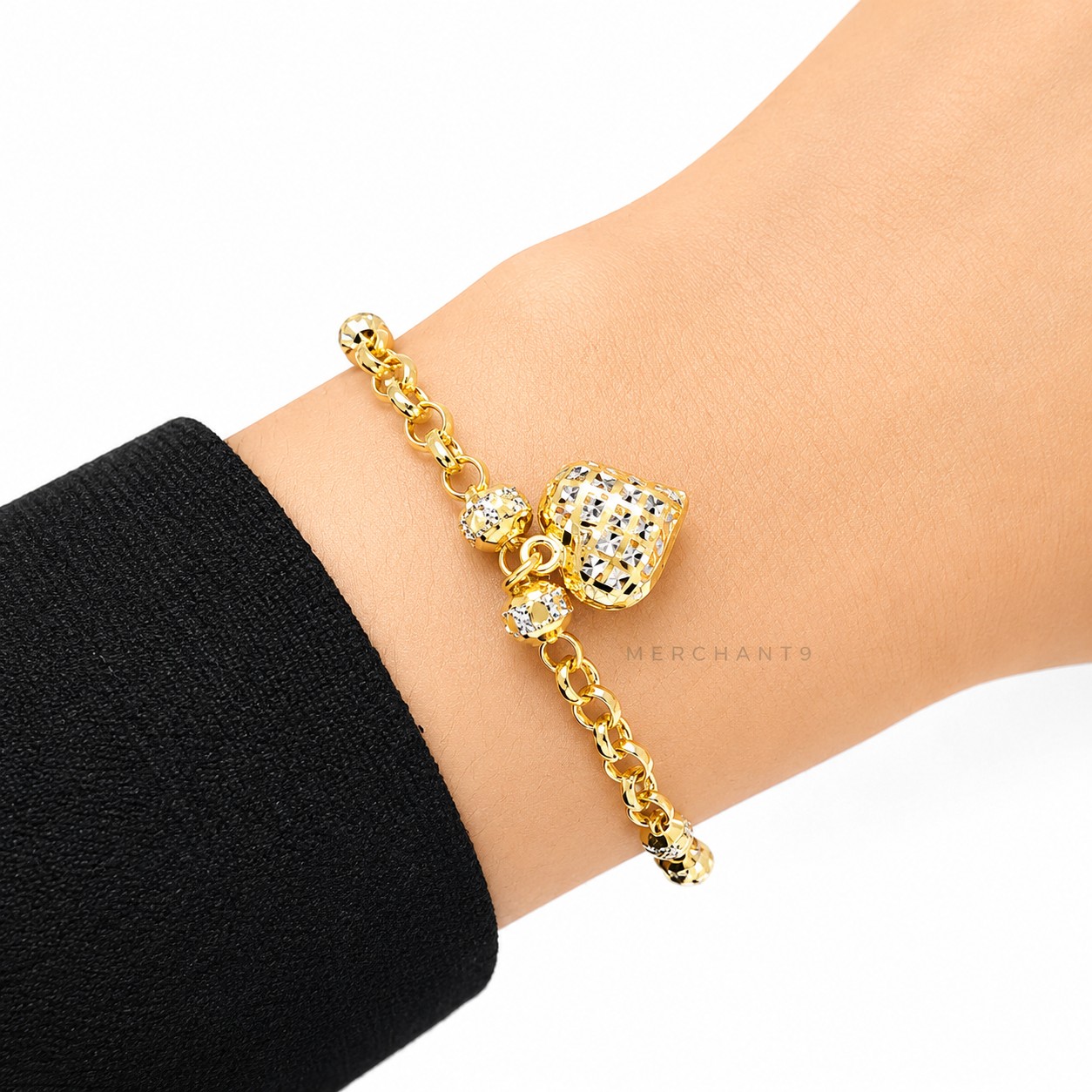 Merchant9 Rantai Tangan Choker Paperclip Kendi Candy Planet Love Gantung 2C