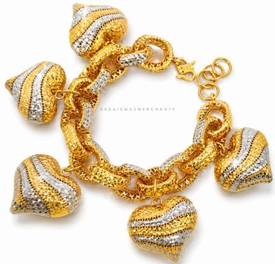 Merchant9 Rantai Tangan Sauh Kerawang Dimensi Gantung Love Stripe 2C L:1.3CM