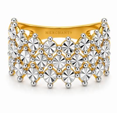 Merchant9 Cincin Emas Eloise Diamond Cut 3 Layer 2C L:0.95CM