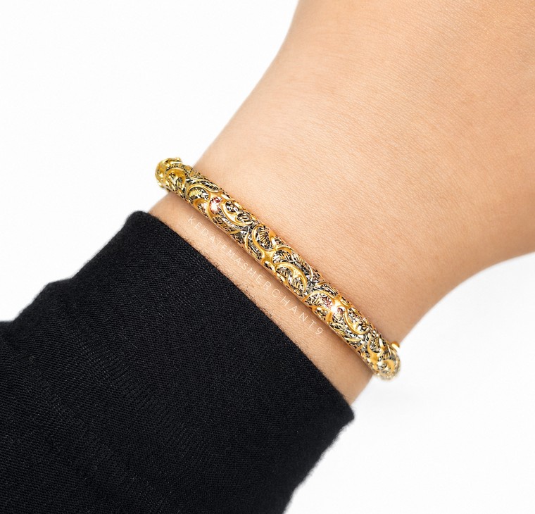 Merchant9 Gelang KLASIK ANGGUN Kerawang Chrome L:0.5CM