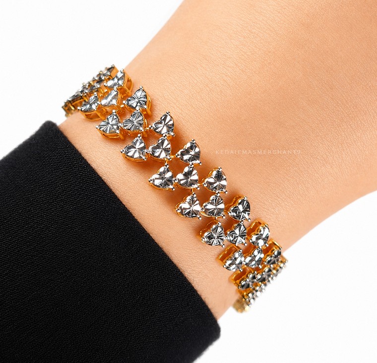 Merchant9 Rantai Tangan Louise Love Diamond Cut 3 Layer L:1.2CM