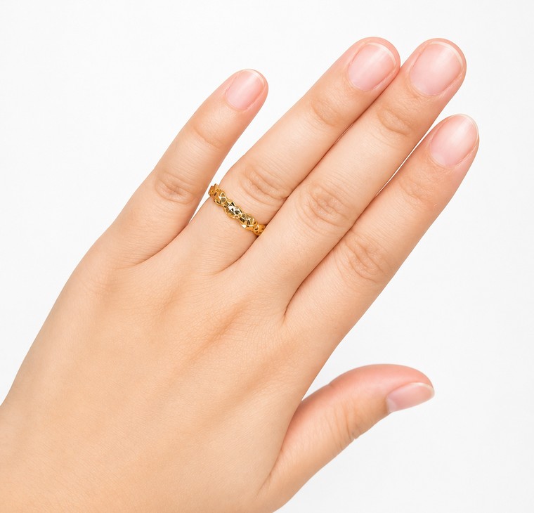 Merchant9 Cincin Emas Cekmek Kerawang L:0.4CM