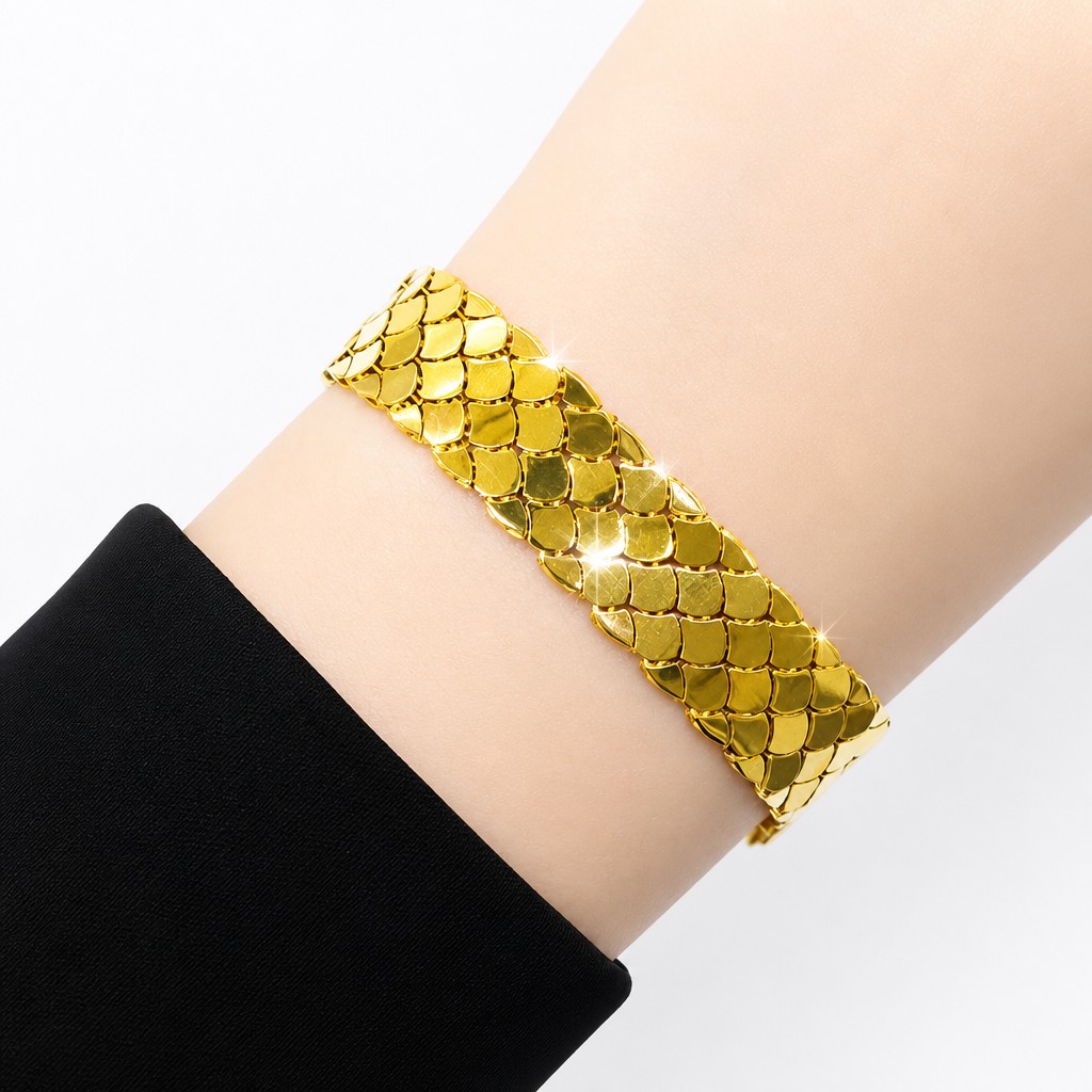 Merchant9 Rantai Tangan Snake Skin Polish L:1.1CM